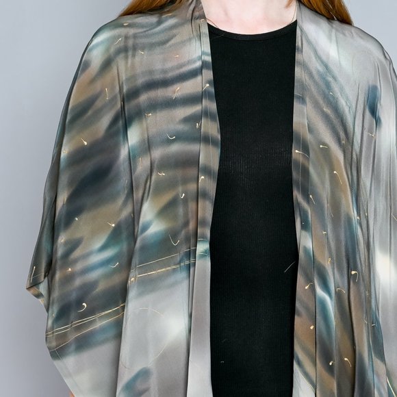 247. VINTAGE Aliki Yamani Creations Silk Kaftan OS - Picture 2 of 10